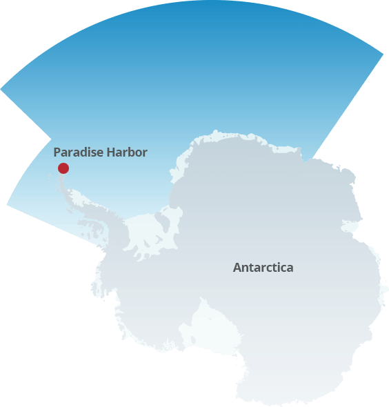 Map of Paradise Harbour in Antarctica, location of sustainably sourced red krill oil